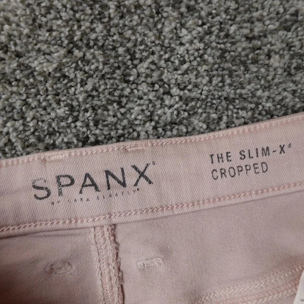 Spanx Pants Womens 30‎ Pink Slim X Cropped Twill Mid Rise Casual Preppy Stretch